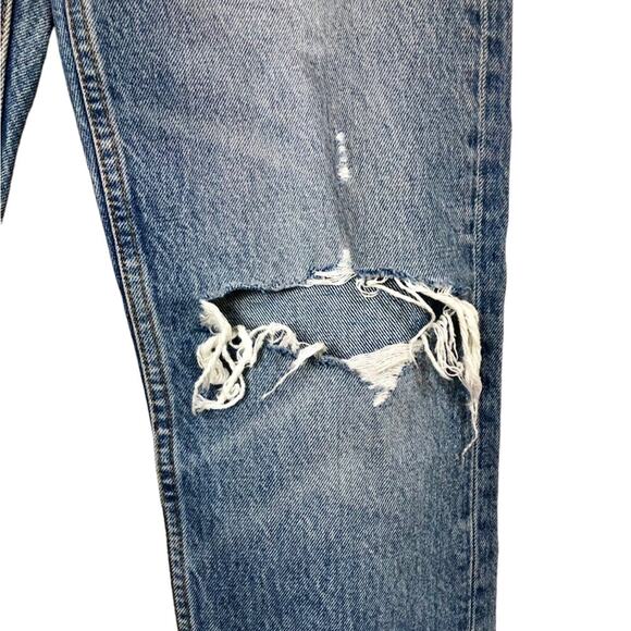 Re/Done 70's Straight Rise Rise Rigid Distressed Jeans Size 24 - Picture 6 of 9